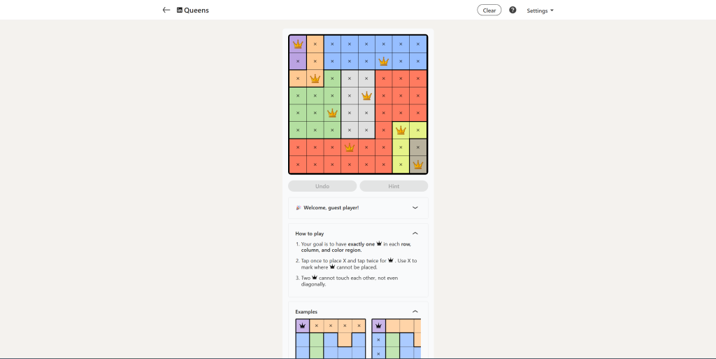 A screenshot of the LinkedIn Games.