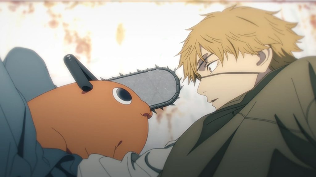 A still featuring Pochita and Denji in Chainsaw Man