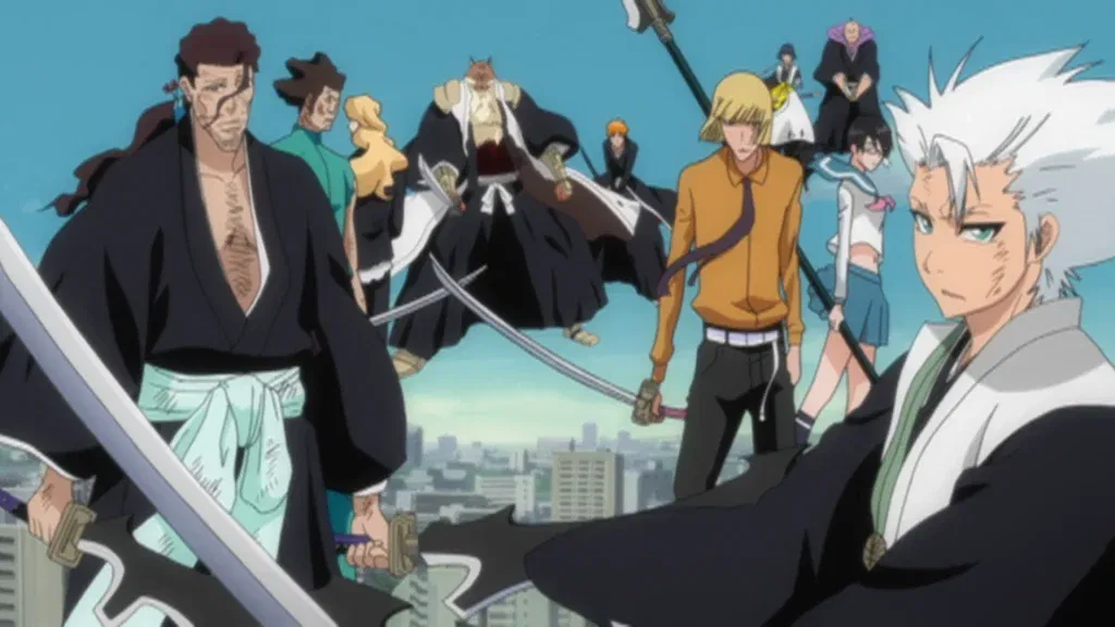 The Shinigami and Visored arrive at Karakura Town