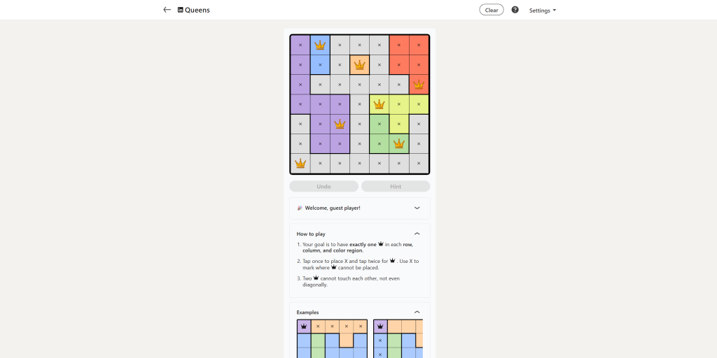 A screenshot of the LinkedIn Games.