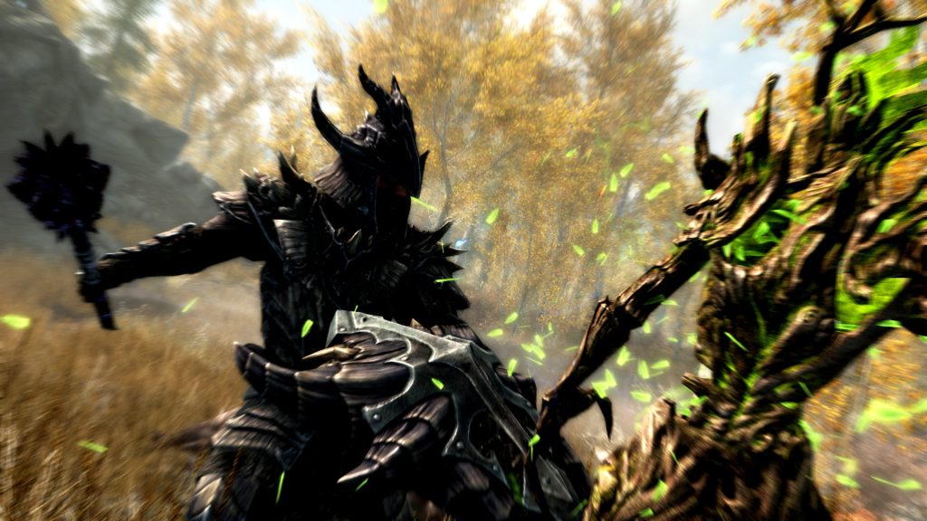 Monster fights in The Elder Scrolls V: Skyrim.
