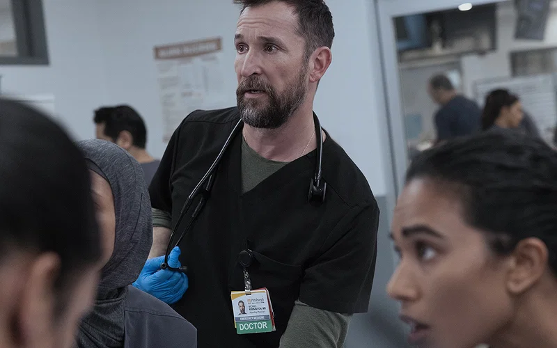 Noah Wyle Explains Dr. Mohan Actor Supriya Ganesh’s Exit in Season 3 2 Supriya Ganesh and Noah Wyle in The Pitt (2025)