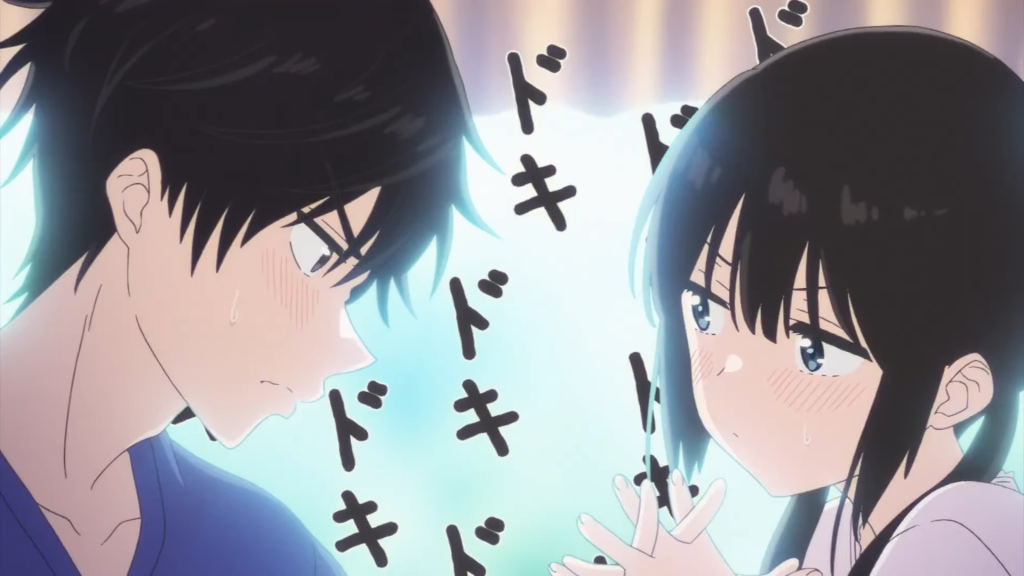 Miku and Yukiya both blushing