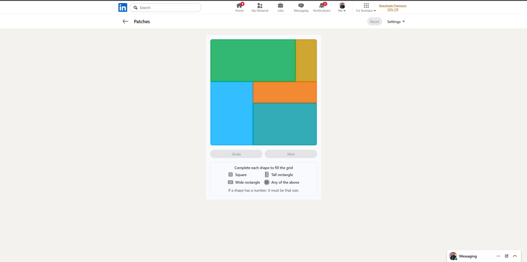 A screenshot of the LinkedIn Games.