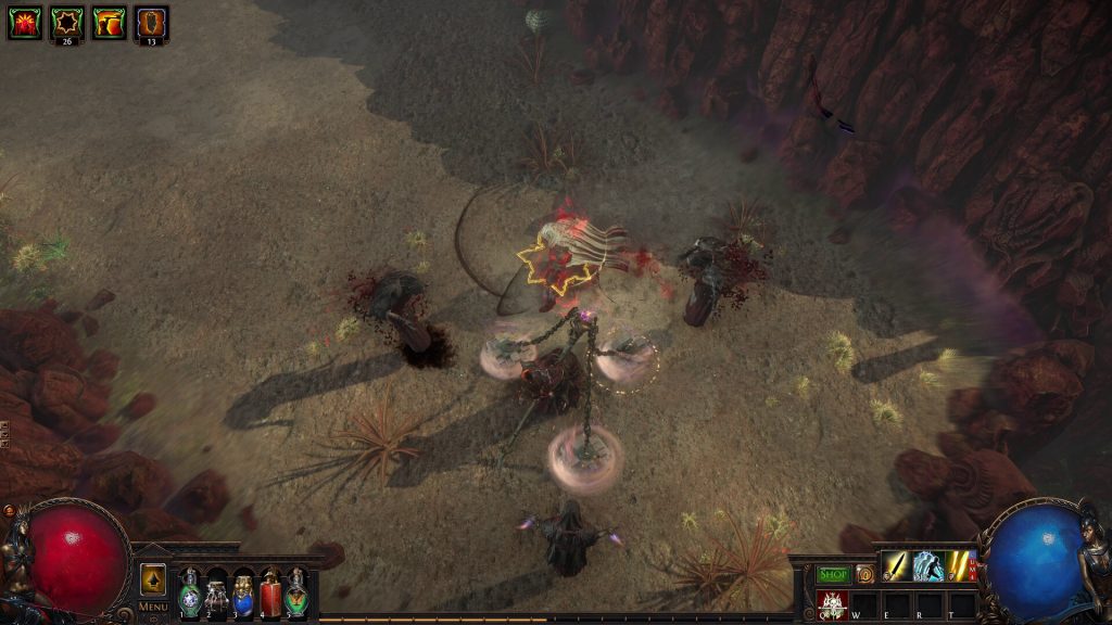 Path of Exile screenshot featuring a boss fight.