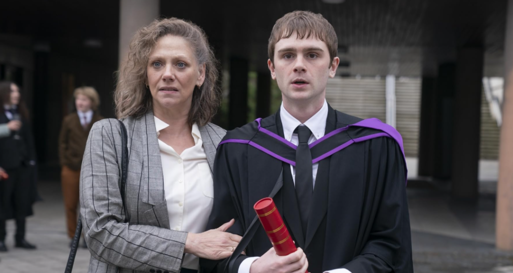 Neve McIntosh, Mitchell Robertson, and Marianne McIvor in Half Man (2026)