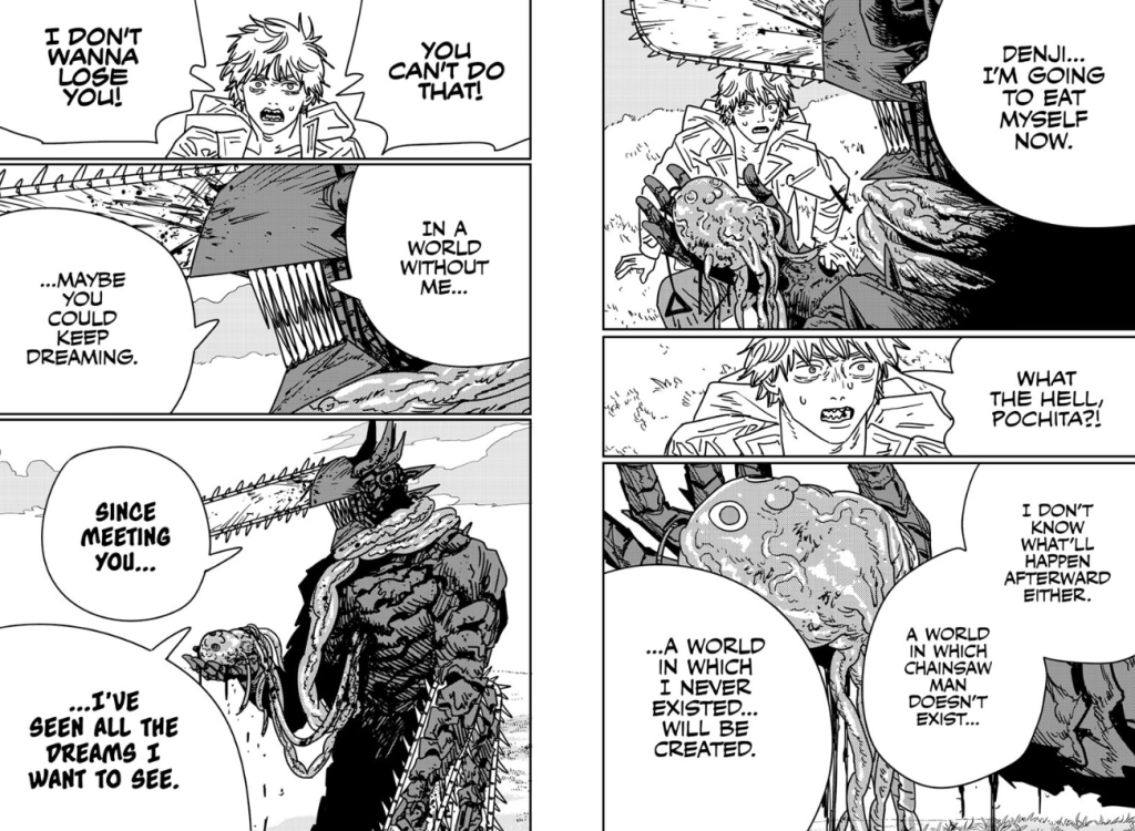 Denji và Pochita từ chương 231 của phim Người Cưa Máy.