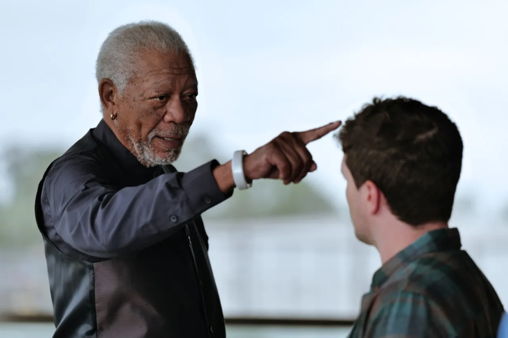 morgan freeman and josh hutcherson standing in 57 seconds 