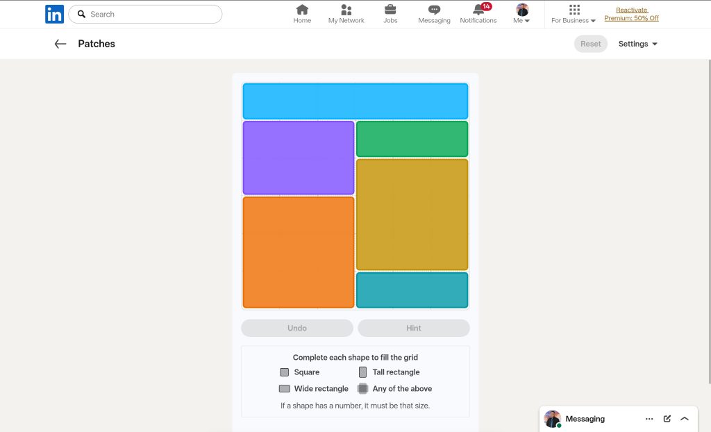 A screenshot of the LinkedIn Games.