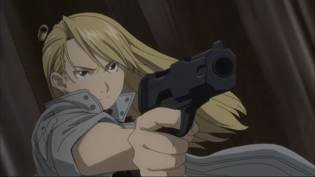 Riza hawkeye from the fullmetal alchemist brotherhood anime series