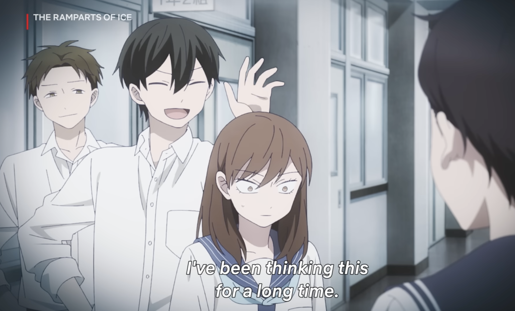 a still of high school boys bullying koyuki from the ramparts of ice official trailer