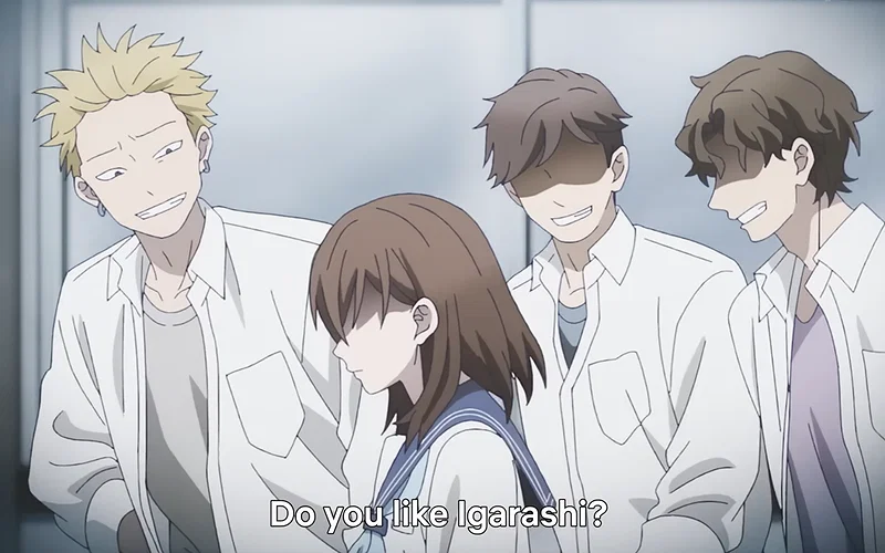 A Love Triangle Worth the Wait 5 some high school boys bullying koyuki in the ramparts of ice anime