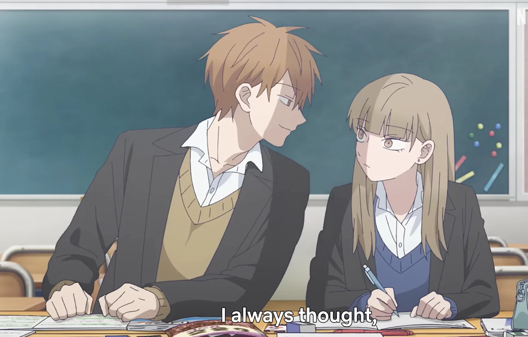 A Love Triangle Worth the Wait 16 a still of minato getting closer to koyuki from the ramparts of ice official trailer