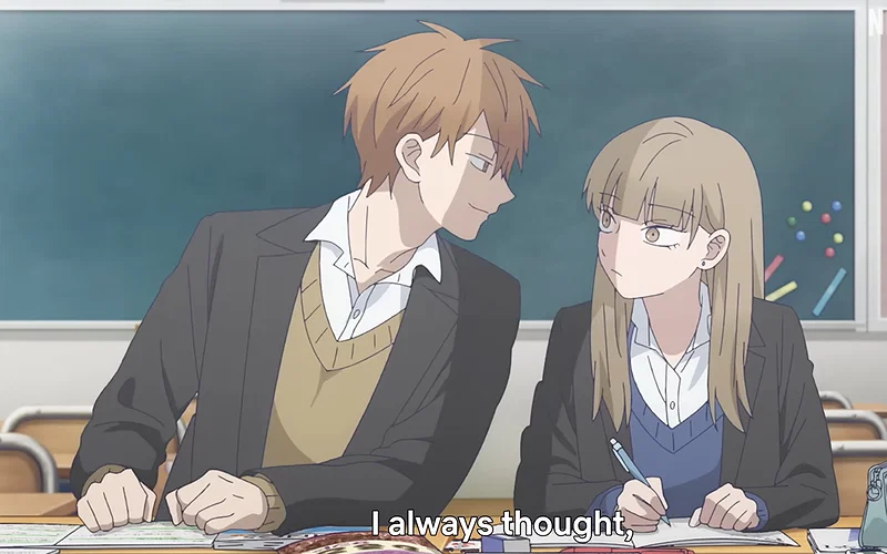 A Love Triangle Worth the Wait 4 a still of minato getting closer to koyuki from the ramparts of ice official trailer