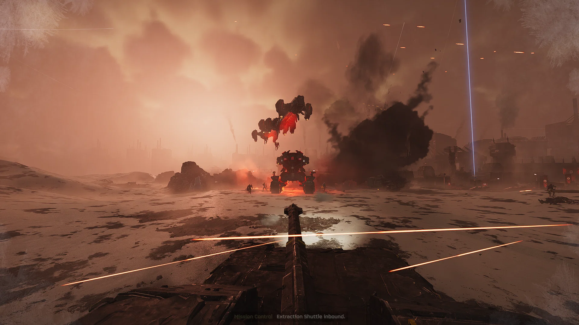 What It Was and What to Expect 18 Helldivers 2 gameplay screenshot showing a player controlling the main cannon on the Bastion tank.