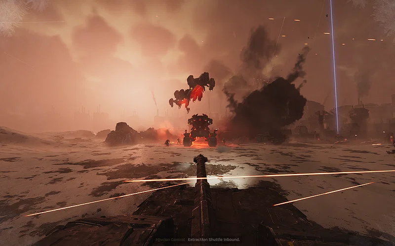 What It Was and What to Expect 6 Helldivers 2 gameplay screenshot showing a player controlling the main cannon on the Bastion tank.