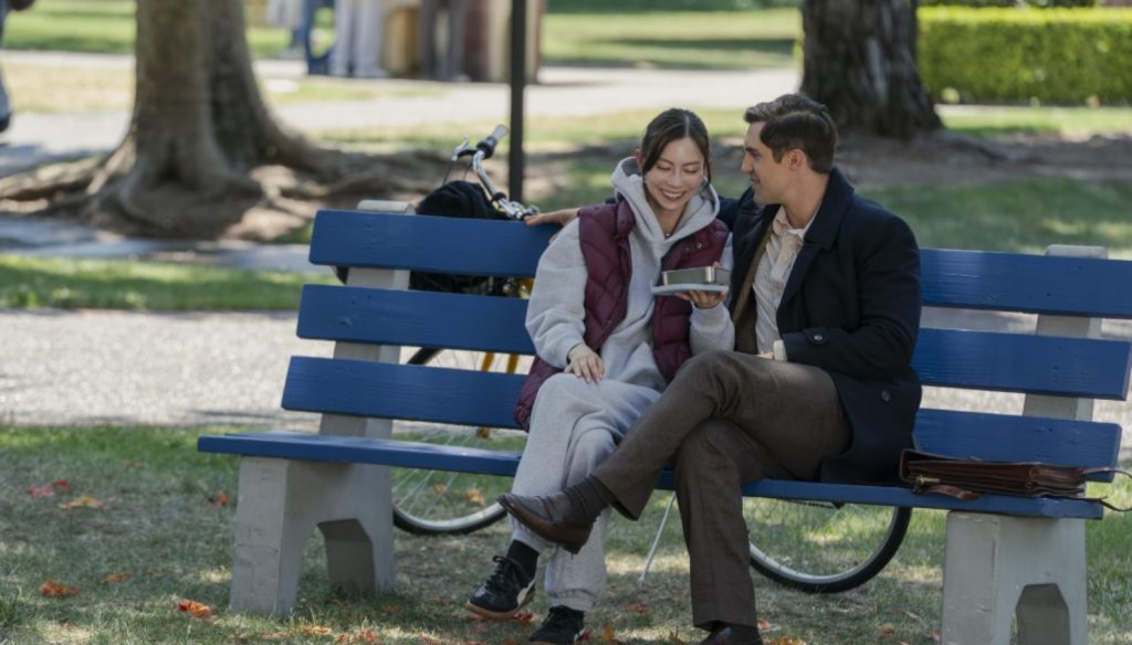 Phil Dunster and Lauren Tsai in Rooster (2026)