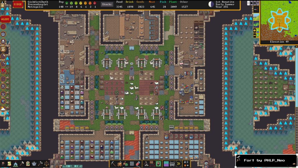 A generated world in Dwarf Fortress.