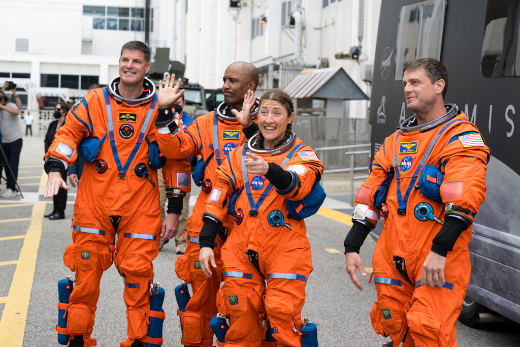 Astronauts Reid Wiseman, Christina Koch, Victor Glover, Jeremy Hansen 