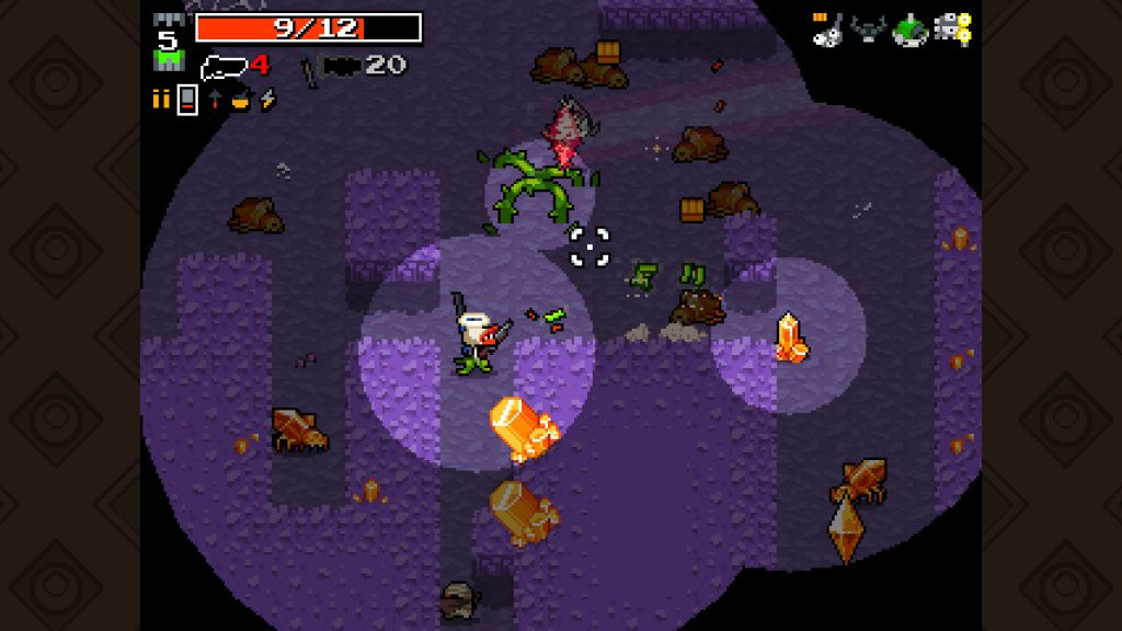 Nuclear Throne gameplay screenshot featuring bullet-hell gameplay.