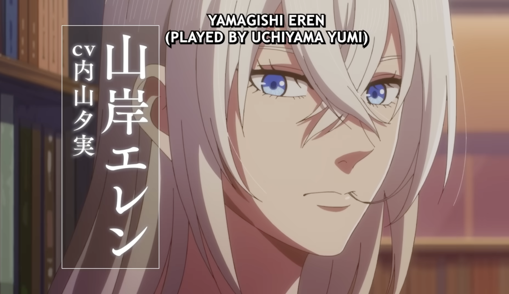 close up of eren yamagishi with long silver hair and blue eyes in eren the southpaw