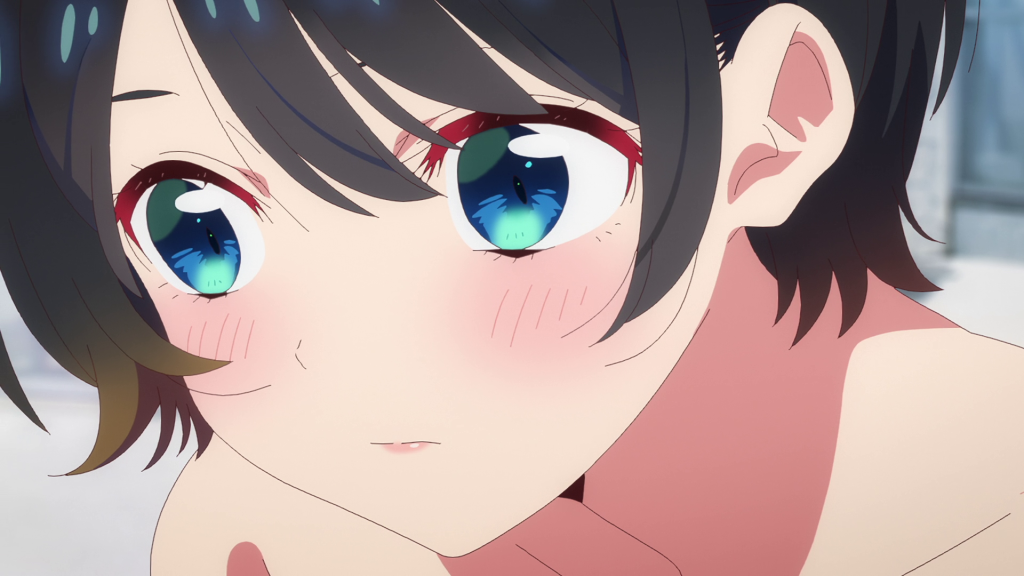 Ruka is blushing in rent-a-girlfriend anime
