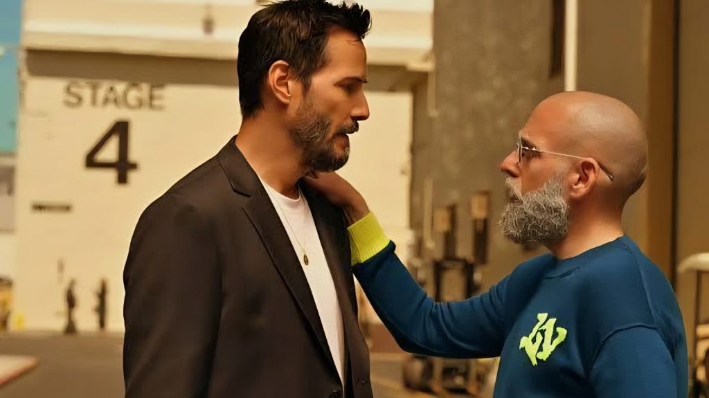 jonah hill and keanu reeves in a still from outcome 