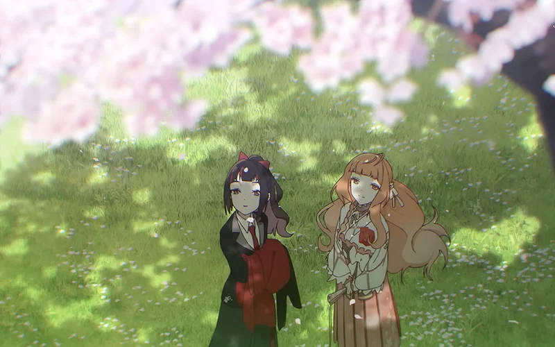 Dance of Spring Release Date, Time, What to Expect & How to Watch 6 hinagiku the goddess of spring stands beside her guard sakura after completing a ritual to bring back spring in agents of the four seasons anime