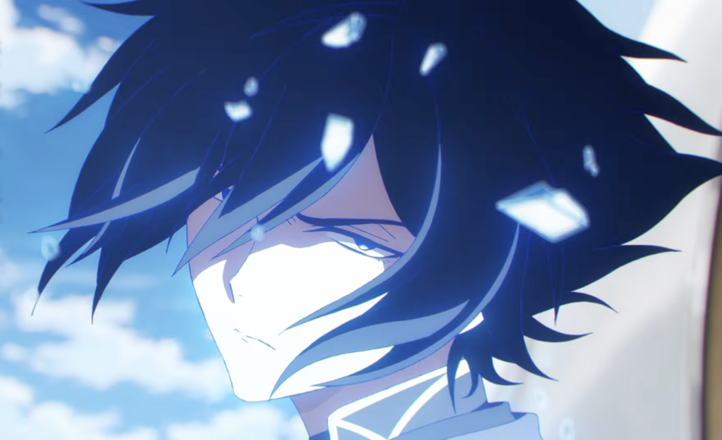 kantsubaki gives a cold look, visibly irritated, in agents of the four seasons anime