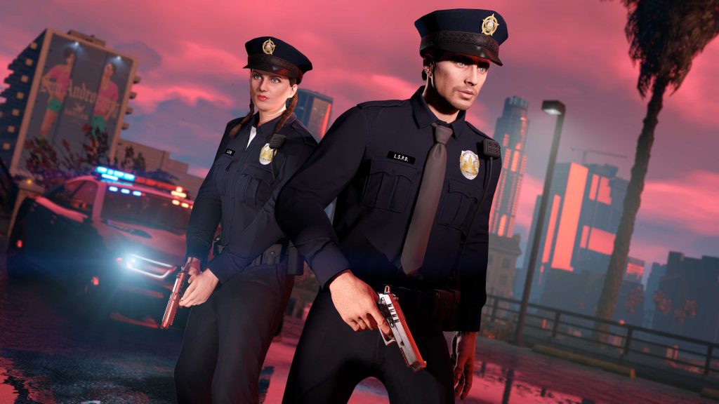 LSPD Officer outfits in GTA Online.