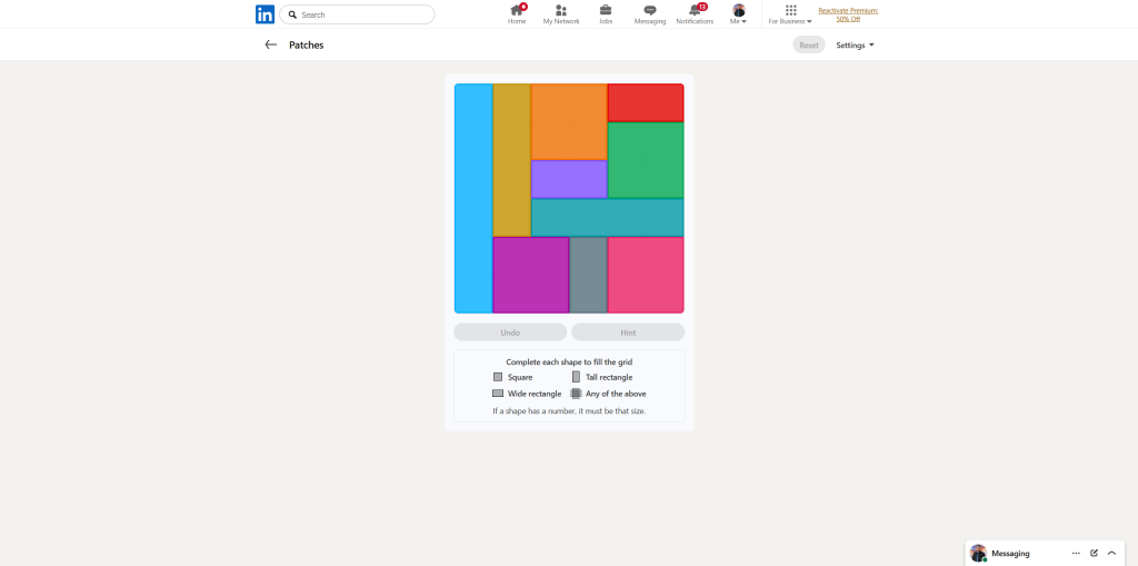 A screenshot of the daily LinkedIn Games.