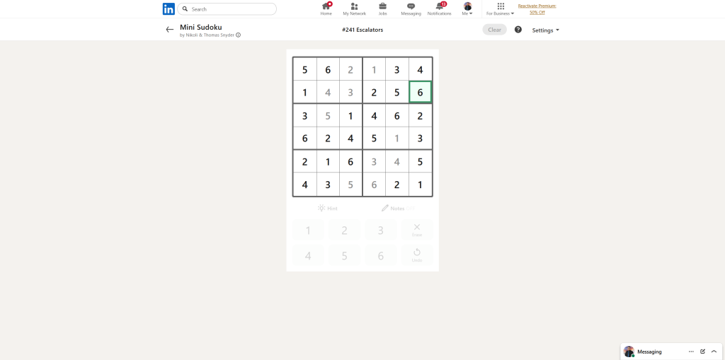 A screenshot of the daily LinkedIn Games.