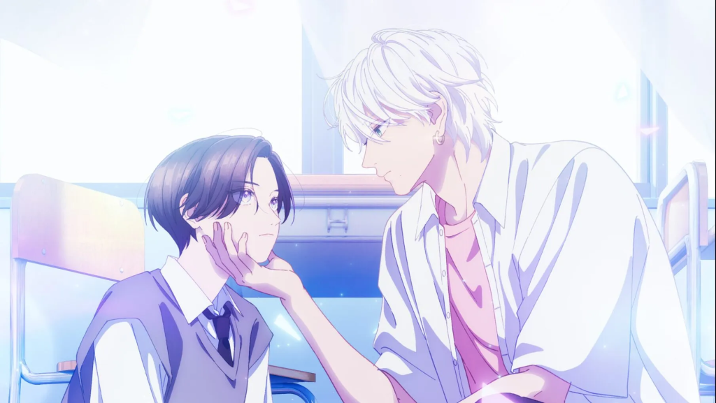 Yoi Takiguchi and Kohaku Ichimura from In the Clear Moonlit Dusk anime. 