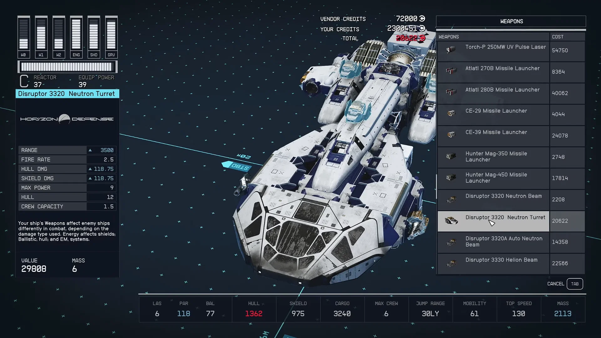 Top 5 Most Overpowered Ship Weapons in Starfield 15 Disruptor 3320 Neutron Turret in Starfield.