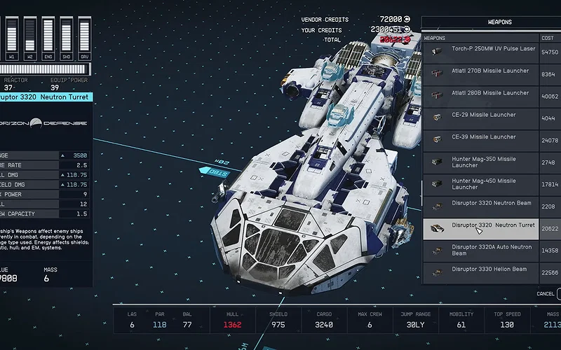 Top 5 Most Overpowered Ship Weapons in Starfield 5 Disruptor 3320 Neutron Turret in Starfield.