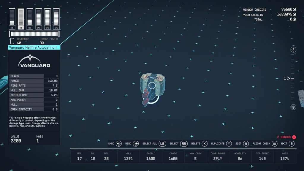 Vanguard Hellfire Autocannons in Starfield.