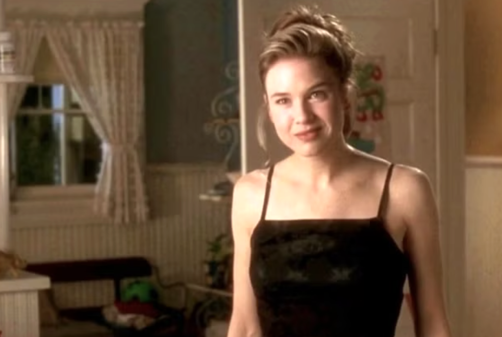 Dorothy wearing a black dress