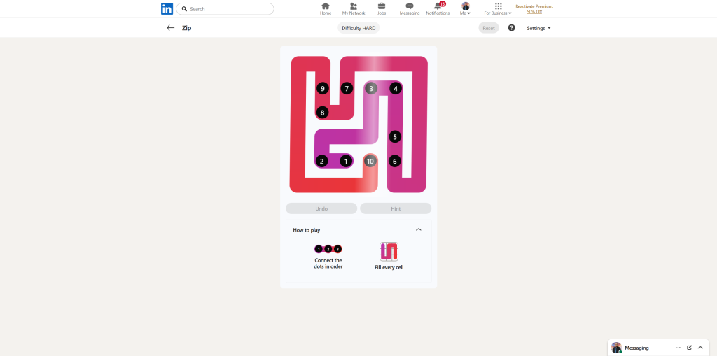 A screenshot of the daily LinkedIn Games.