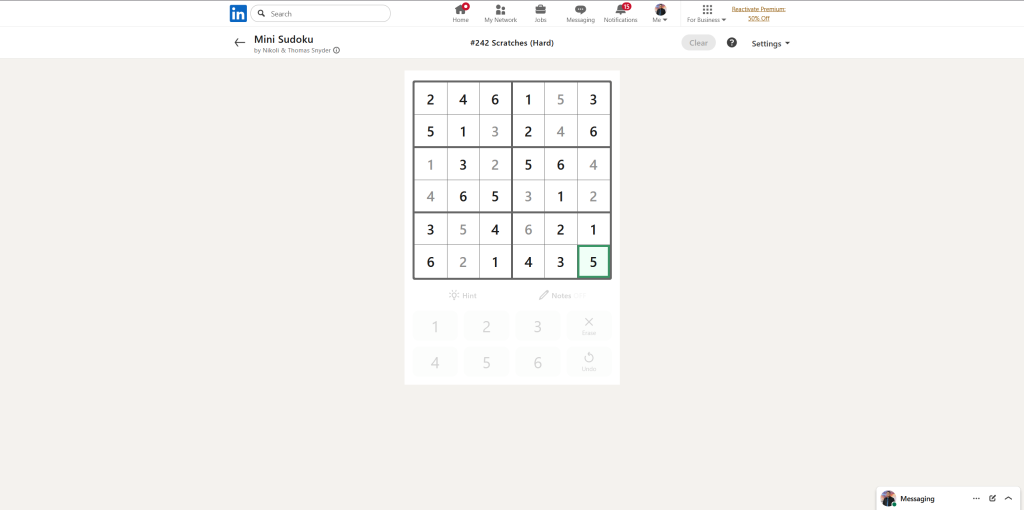 A screenshot of the daily LinkedIn Games.