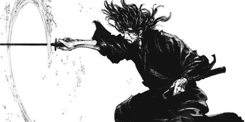 Miyamoto Musashi from the critically acclaimed manga series Vagabond, created by Takehiko Inoue. 