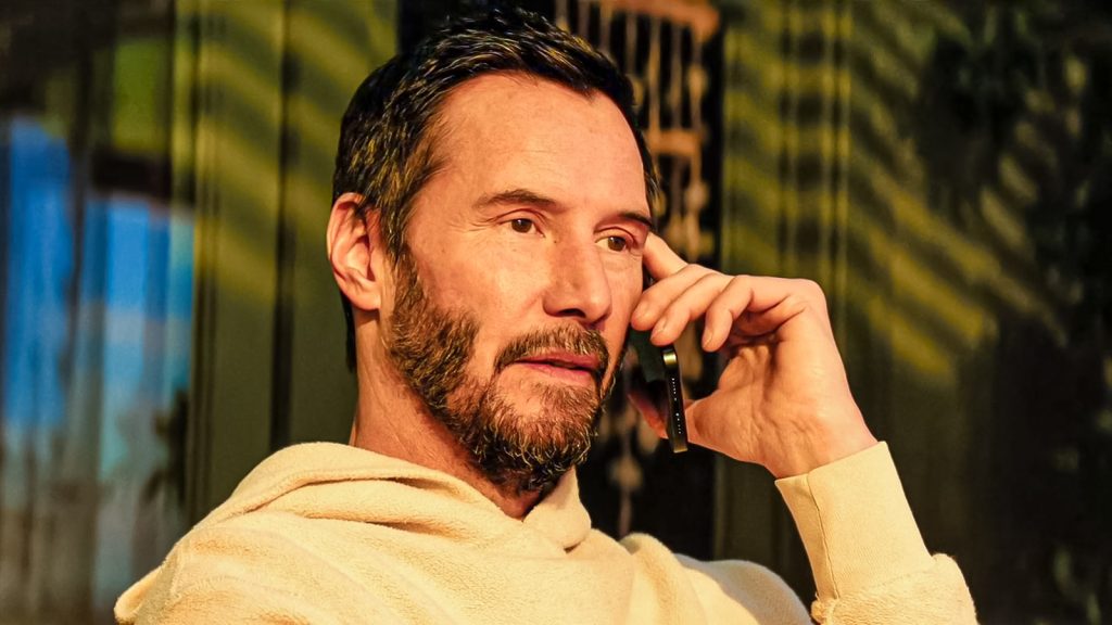 keanu reeves as reef hawk on call during the last scene in outcome