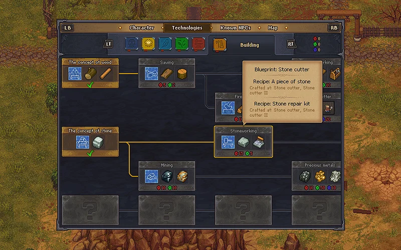 How to Get Clay in Graveyard Keeper? 3 technology menu in Graveyard Keeper