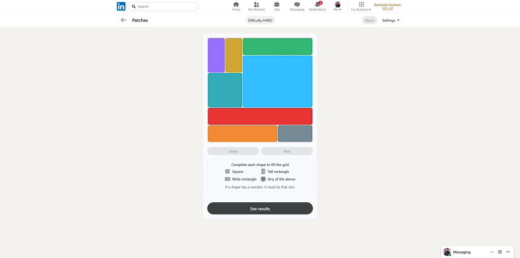 A screenshot of the daily LinkedIn Games.