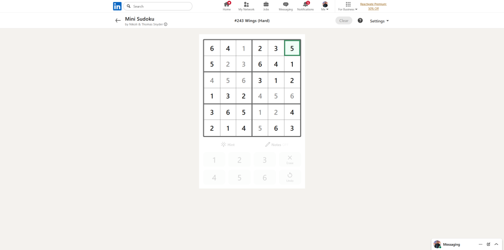 A screenshot of the daily LinkedIn Games.