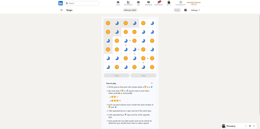A screenshot of the daily LinkedIn Games.