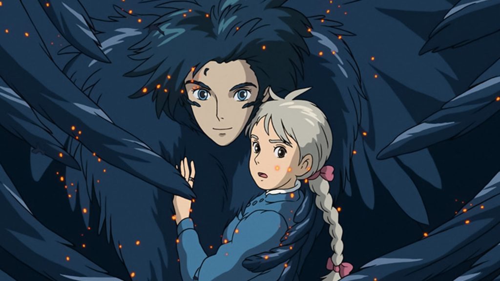 Sophie and Howl from Howl's Moving Castle, which has the most number of views in Netflix among the Hayao Miyazaki's movies. 