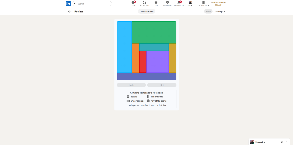 A screenshot of the daily LinkedIn Games.