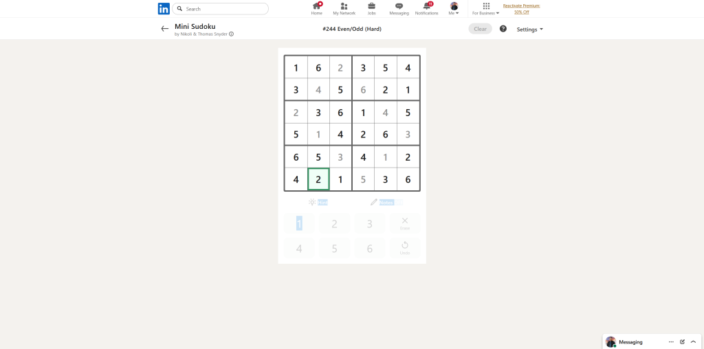 A screenshot of the daily LinkedIn Games.