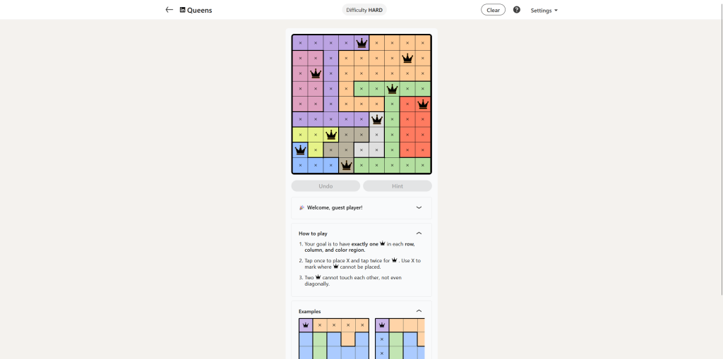 A screenshot of the daily LinkedIn Games.