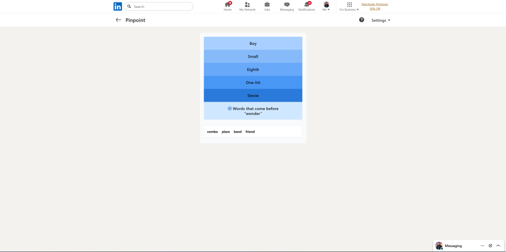 A screenshot of the daily LinkedIn Games.